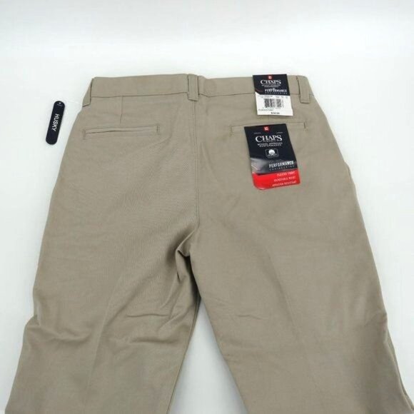 Chaps Boys Performance Khaki Pants 10 Husky Adjustable Waist NWT $34 - Picture 4 of 5